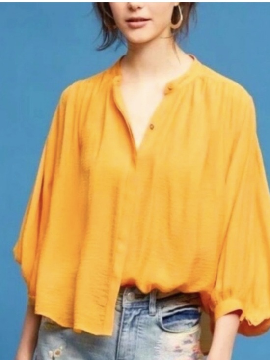 Maeve Tops - Anthropologie Maeve Bryn Batwing Blouse Button Down
SZ Small Gold Orange Yellow